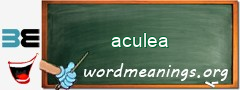 WordMeaning blackboard for aculea